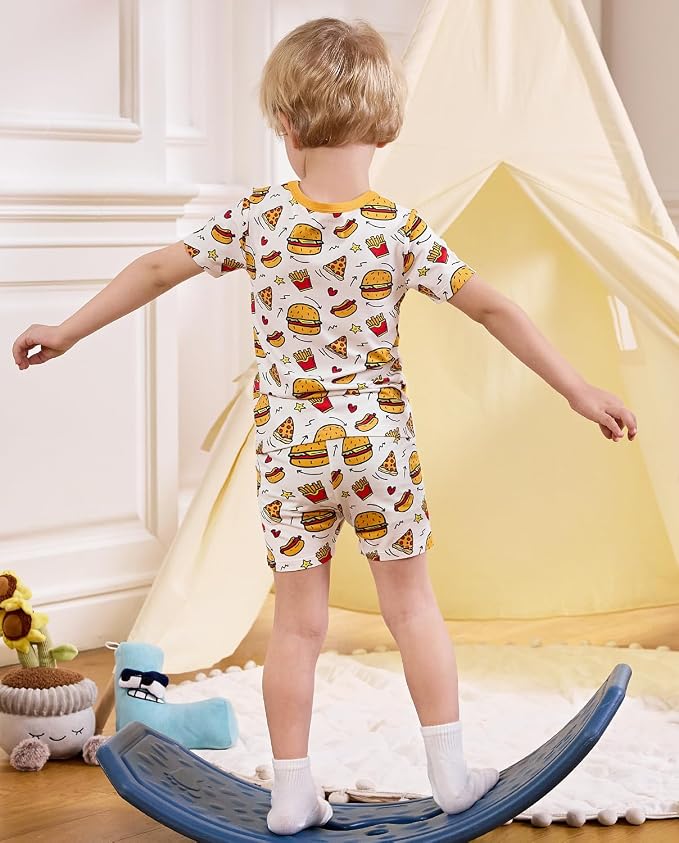 babee Reshinee Bamboo Viscose Toddler Boys Pajamas Set, Short Sleeve Kids - Image 7