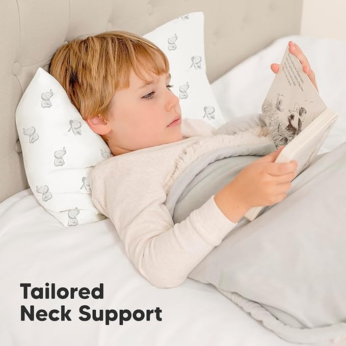 Toddler Pillow with Pillowcase - 13x18 My Little Dreamy Kids Travel Bed Pillows for Sleeping, Organic Cotton Small Pillowcase, Soft & Breathable, Machine Washable, Toddlers 2-5 Years Old (Elly)