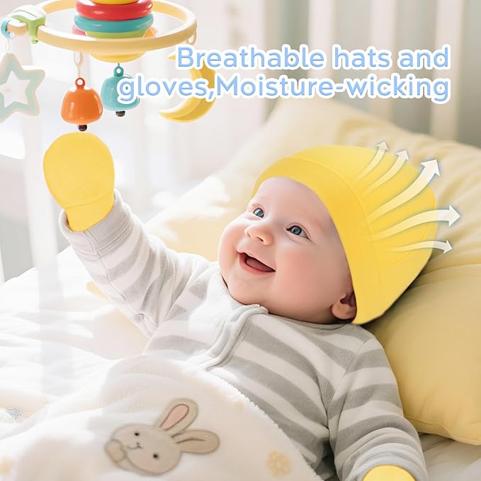 Zando Anti-Scratch Baby Hats Mittens Warm Newborn Infant Boys Girls 0-6M | - Image 4