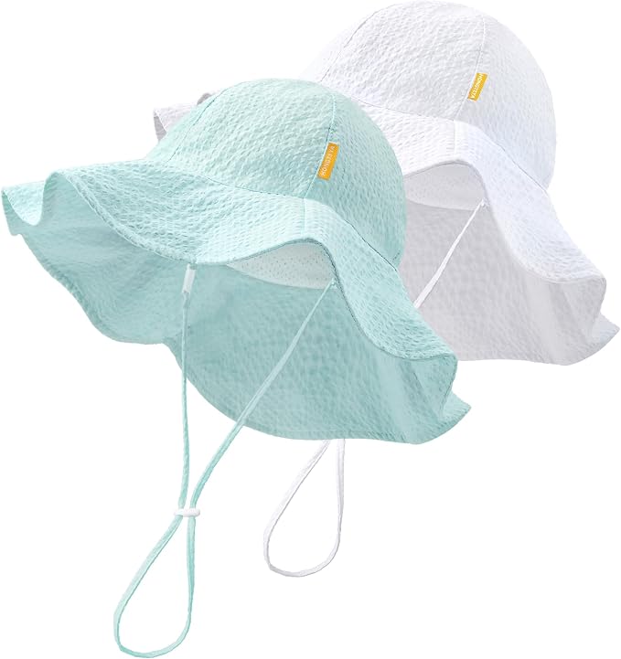 HONGTEYA Baby Sun Hat Wide Brim Adjustable Toddler Beach Bucket Hat | Soft by HONGTEYA