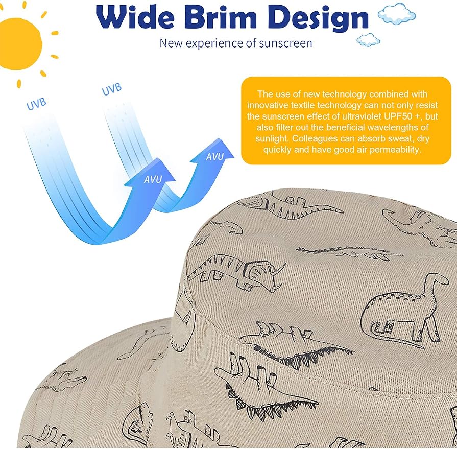 Komorebi Toddler Sun Hat UPF 50+ Kids Beach Bucket Hats Boys Girls 0-8Y | Cute - Image 7