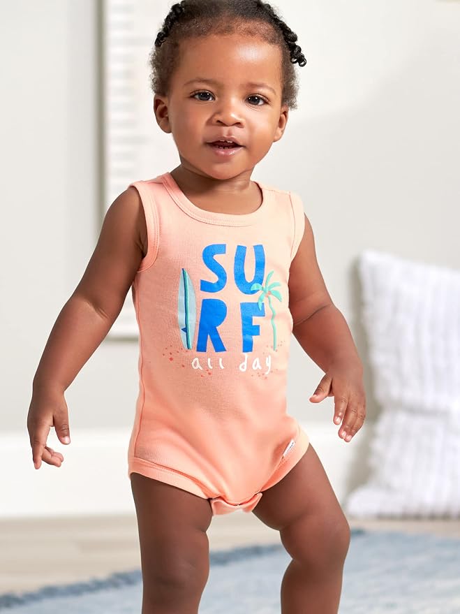 Gerber Baby Boys Multi-Pack Sleeveless Onesies Bodysuit - Image 2