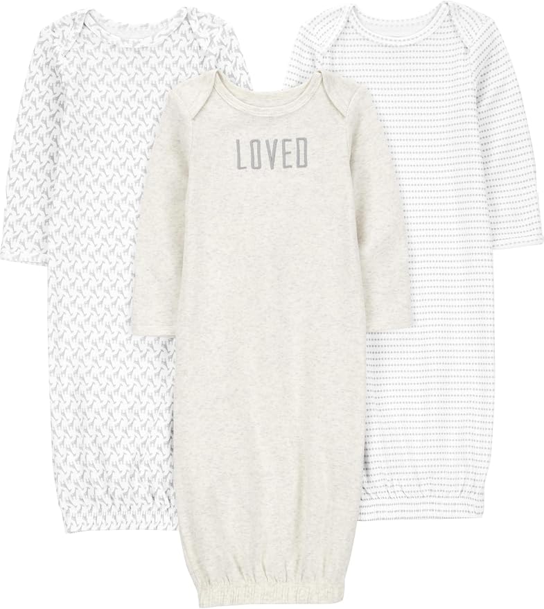 Simple Joys by Carter's Baby 3-pack Neutral Cotton Sleeper Gown by SimpleJoysbyCarters