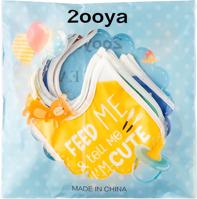 7Pcs Cotton Waterproof Baby Bibs Hook Loop Closure Newborn Bib Keepsake Baby - Image 7