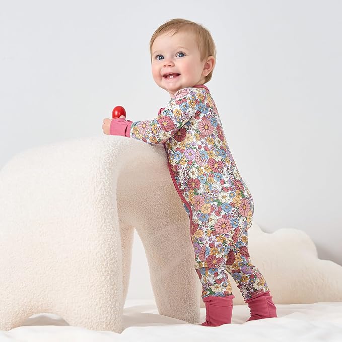 pureborn Baby Sleeper Viscose from Bamboo Zipper Footies Pjs 0-24 Months | - Image 2