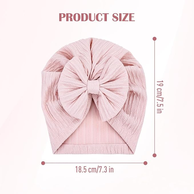 Cinaci 6 Pack Nursery Hospital Caps Bonnets Beanies Headwraps Turban Hats - Image 2