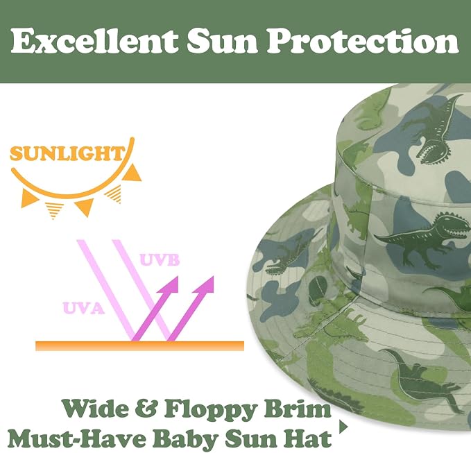 Sarfel Baby Sun Hat Summer Baby Boy Hats UPF 50+ Sun Protection Toddler Hat - Image 5