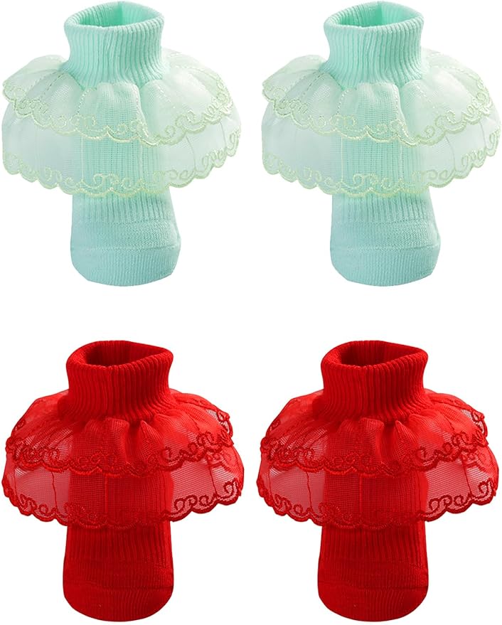 PrinceSasa Little Baby Girl Princess Lace Ruffles Socks Set - Image 3
