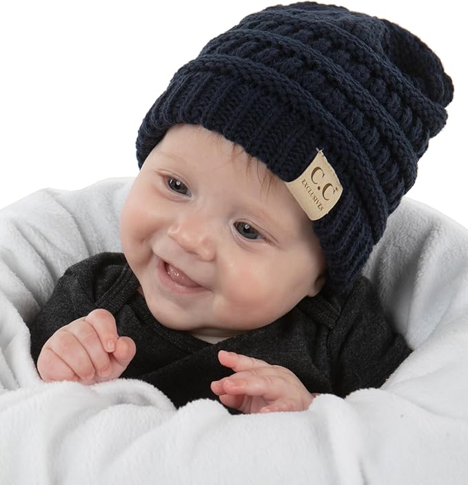 Funky Junque Baby Winter Hat – Cute Newborn Hats, Cozy Warm Infant Beanie, Soft Knit Stocking Stuffer for Babies 0–12 Months