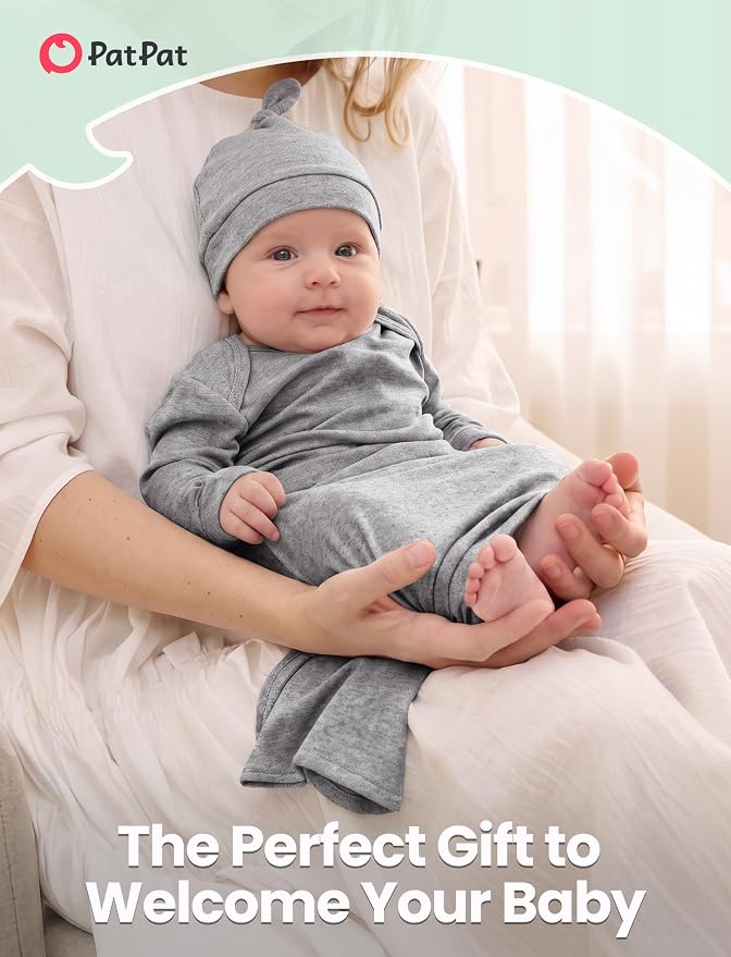PATPAT Baby Sleeper Gown with Hat - Image 2