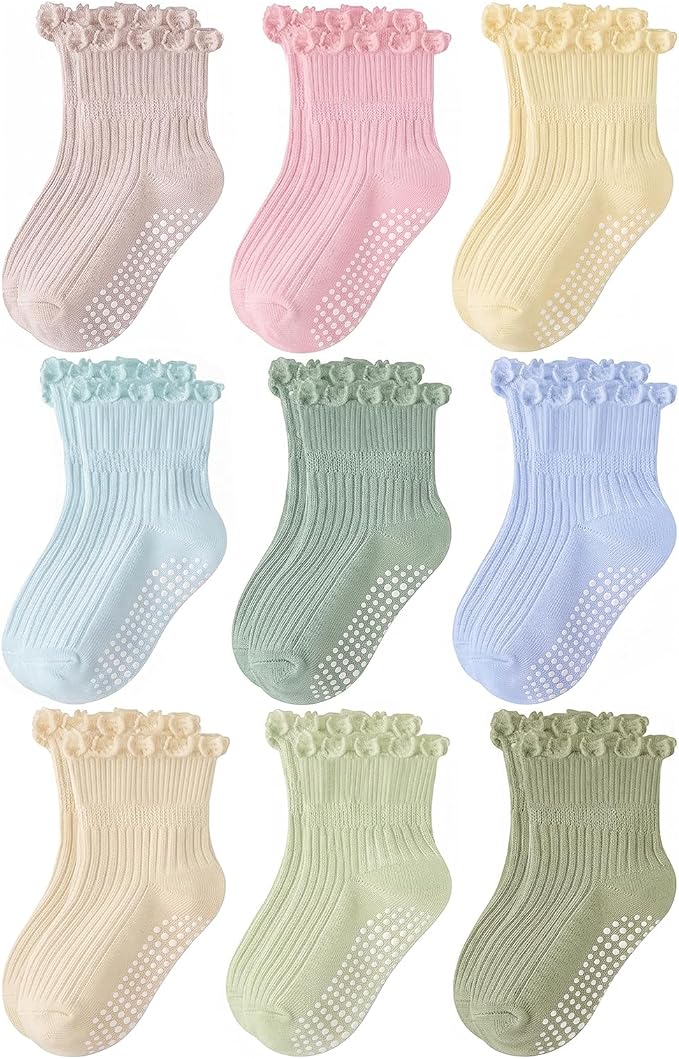Baby Toddler Essentials Non-Slip Crew Socks by Bearbay