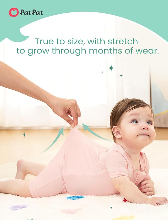 PATPAT Baby Boy and Girl Bamboo Viscose 2-Pack Romper | 2-Way Zipper, Soft and - Image 5