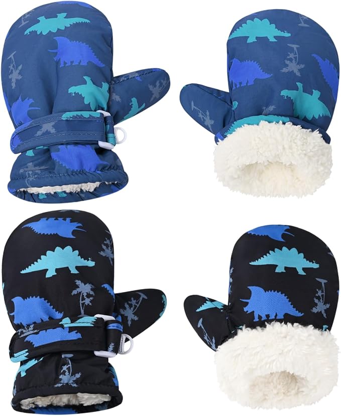 Fleece Lined Mittens for Baby Boys Girls, Baby Toddler Little Kids Winter Warm by Weradau