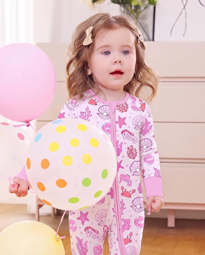babee Reshinee Viscose Derived from Bamboo Baby Footie Pajamas Convertible - Image 9