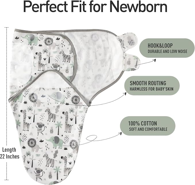 GLLQUEN BABY Swaddles for Newborns 0-3 Months, Adjustable & Easy Fastener | - Image 5