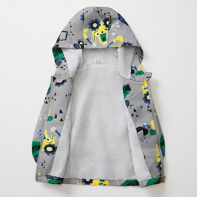 FYMNSI Toddler Baby Boys Girls Hooded Jacket Windbreaker Lightweight Dinosaur - Image 4
