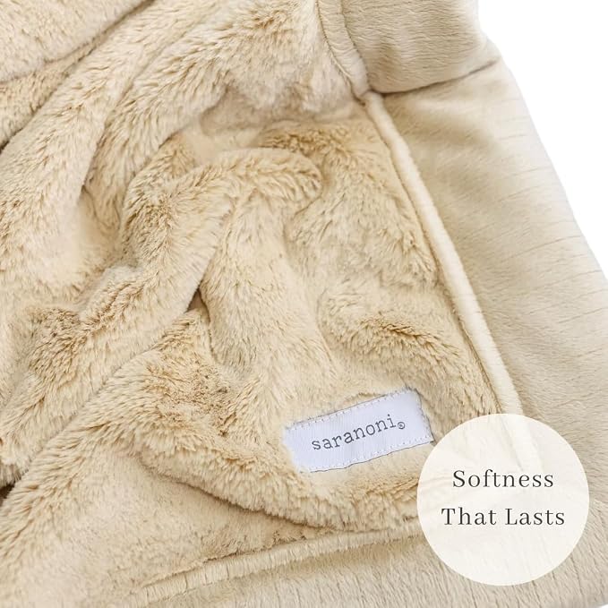 Saranoni Luxury Kids Blanket Plush Soft Teen Comfort Ivory 40x60 | Ultra-soft - Image 6