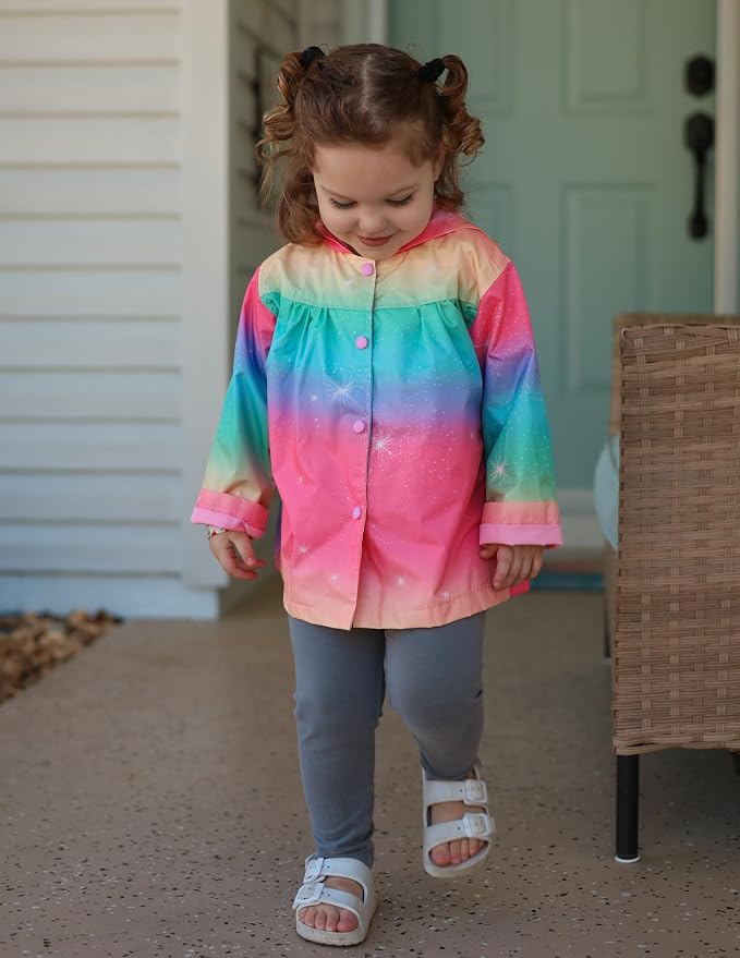 Arshiner Toddler Girls Waterproof Hooded Coat Jacket Outwear Raincoat - Image 3