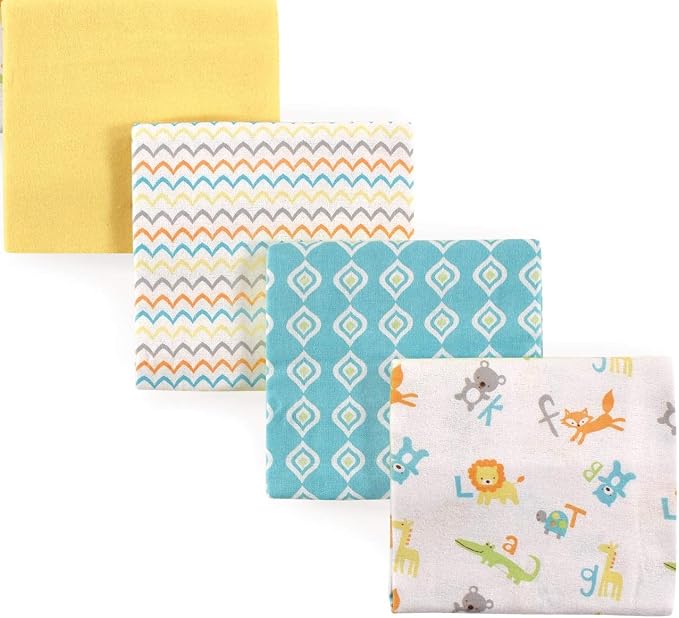 Luvable Friends Unisex Baby Cotton Flannel Receiving Blankets, ABC 7 Count - Image 3