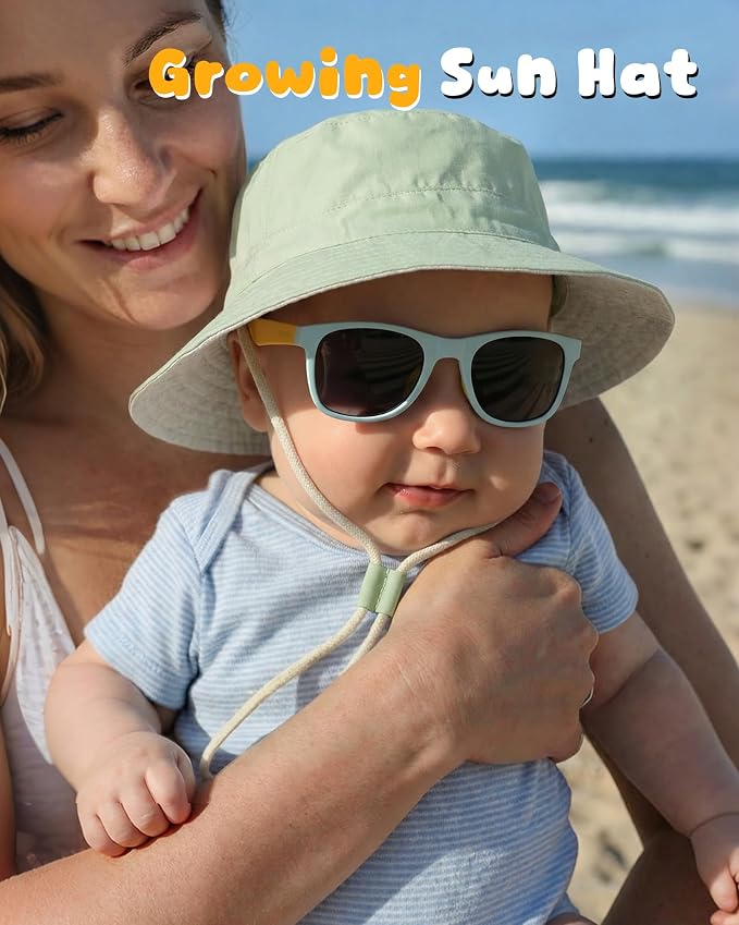 Baby Sun Hat for Toddler Kids Bamboo Rayon Bucket Hat Summer Beach Sun - Image 6