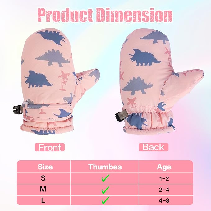 Toddler Mittens Lined Fleece Snow Gloves - Image 4