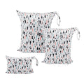 ALVABABY 3pcs Baby Cloth Diaper Wet Dry Bags Waterproof Reusable with Two Pockets Travel Beach Pool Daycare Soiled Baby Items Yoga Gym Bag for Swimsuits or Wet Clothes 3L-H1