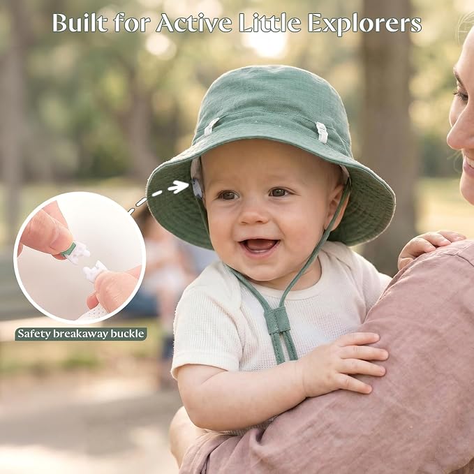 Play Tailor 2 Pack Newborn Baby Sun Hat Breathable Muslin Cotton Cap 0-24M | - Image 4