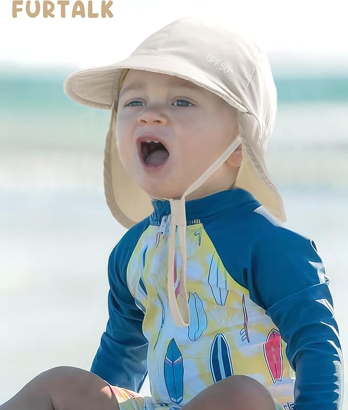 FURTALK Baby Sun Hat with Neck Flap UPF 50+ Toddler Quick Dry Swim Hat | UV - Image 8