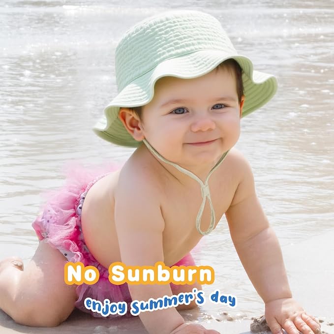 Muslin Baby Sun Hat Sun Protection Baby Toddler Bucket Hats - Image 3