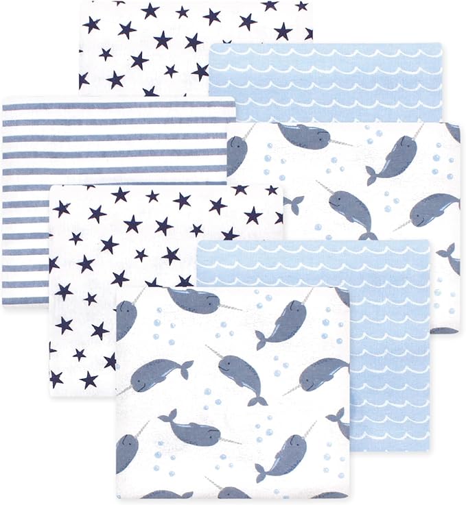 Little Treasure Hudson Baby Cotton Poly Flannel Receiving Blankets Multipack by HudsonBaby