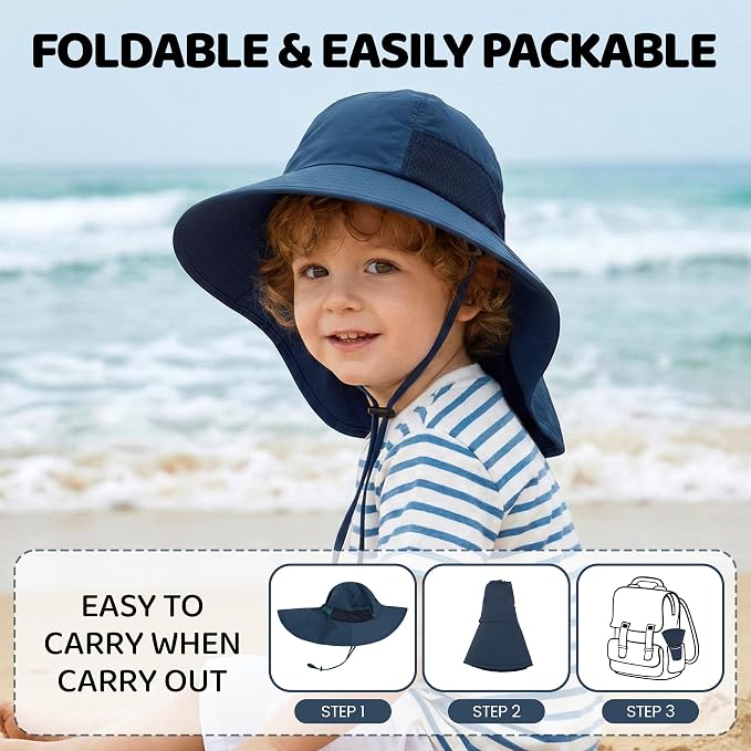 Baby Sun Hat with Neck Flap UPF 50+ - Image 5