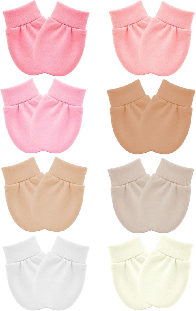 8 Pairs Newborn Baby Mittens No Scratch Infant Baby Cotton Gloves Newborn by Unknown
