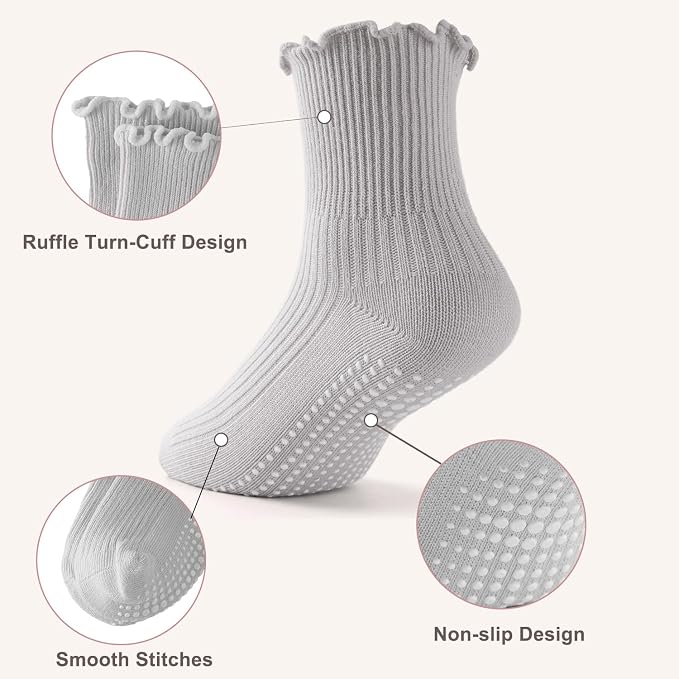 HONGTEYA 6 Pairs Toddler Ruffle Socks - Image 3