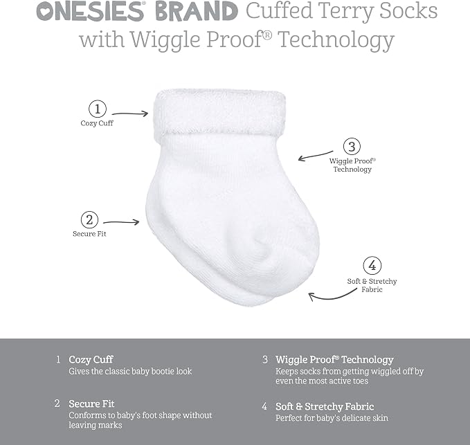 Onesies Brand Baby Boys & Girls 12 Pair Bootie Socks - Image 5