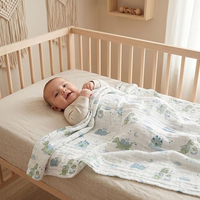 Muslin Swaddle Blankets for Newborn, Cotton Receiving Blanket | 4 Pack 100% - Image 2