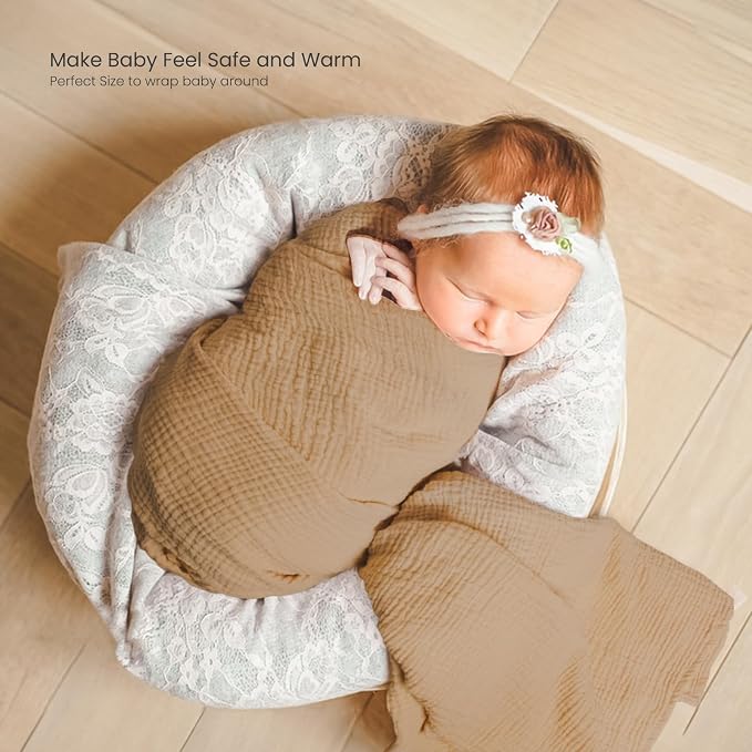 lulumoon Muslin Swaddle Blanket Baby: Cotton Receiving Wrap - Image 3