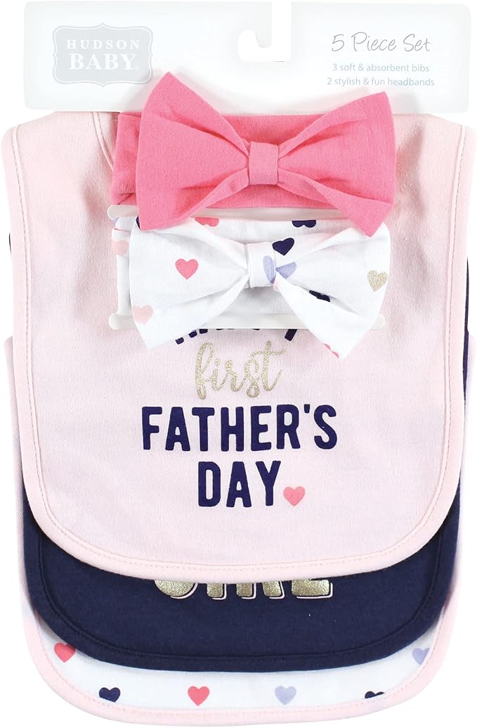 Hudson Baby Unisex Baby Cotton Bib and Headband Set - Image 2
