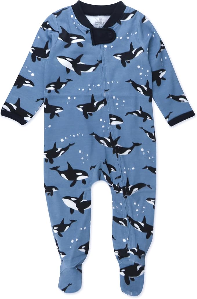 HonestBaby Baby Boys' Sleep & Play Footed One-piece Pajama Sleeper 100% Organic by HonestBaby