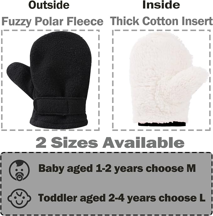YMYDYFC 3Pack Baby Toddler Mittens Boy&Girl Winter Gloves Kids Warm Mittens - Image 2