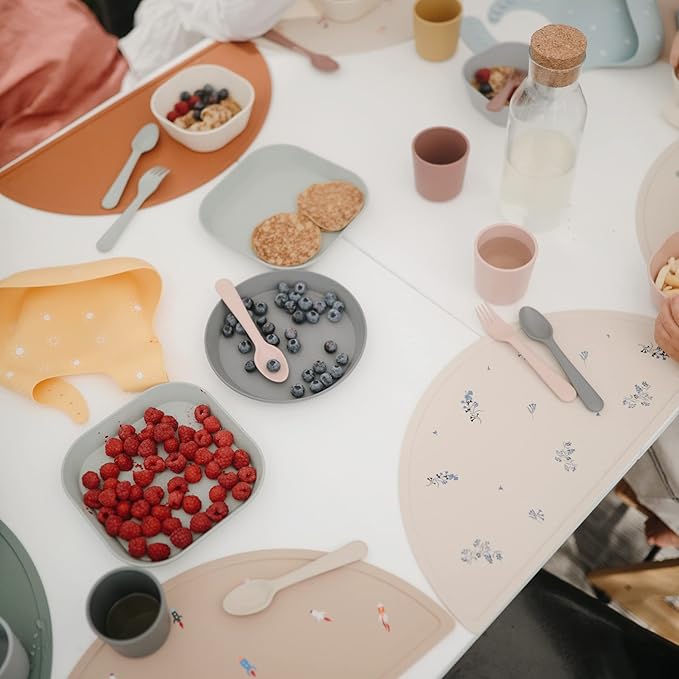 mushie Silicone Placemat for Kids | BPA-Free Non-Slip Design (Dinosaurs)