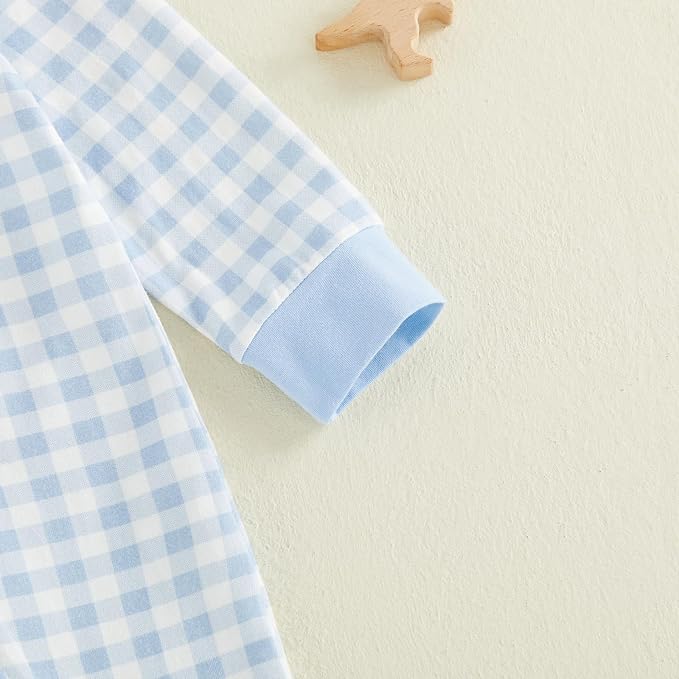 Seyurigaoka Newborn Baby Boy Girl Romper Long Sleeve Zipper Jumpsuit - Image 4