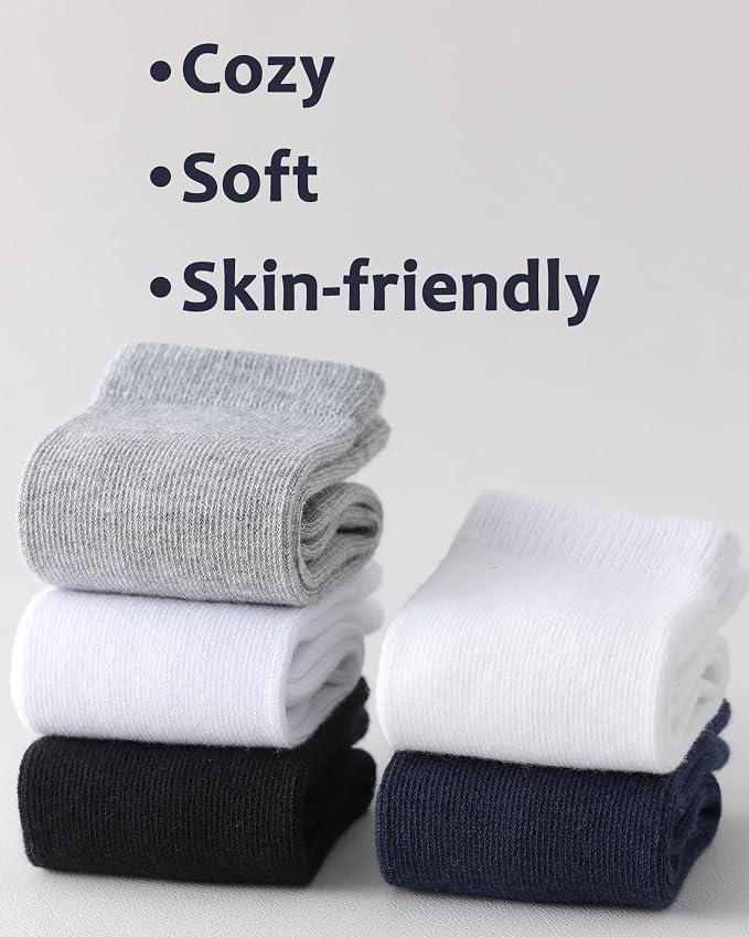 Baby Knee High Socks Toddler Seamless Cotton Non Slip Long Socks 3/5 Pairs - Image 7