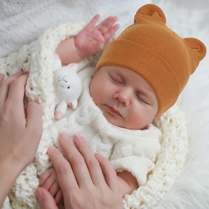 DRESHOW BQUBO 4 Pieces Baby Beanie Newborn Toddler Soft Cute Knit Hat Hospital - Image 2