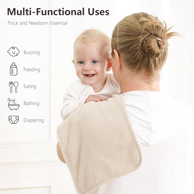 Susurration Muslin Burp Cloths, Soft Baby Burping Cloths - Image 3