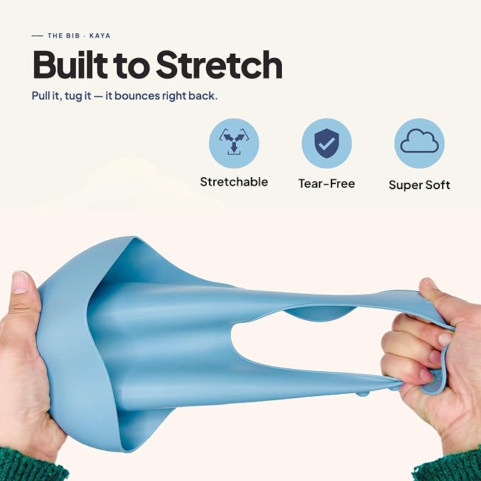 Kaya Silicone Baby Bib Pack of 2, BPA-Free Waterproof Food Catcher, Adjustable - Image 6