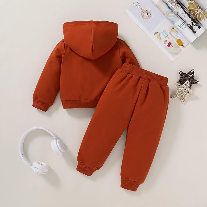 Happy Town Baby Fall Outfits for Girl Boy Long Sleeve Hoodie Top and Long - Image 3