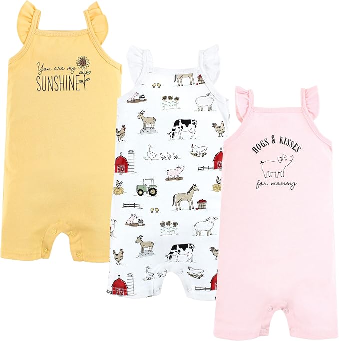 Hudson Baby Unisex Cotton Rompers by HudsonBaby