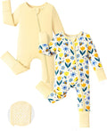 PATPAT Baby Footie Romper with Mittens for Boy and Girl, Anti-Slip & 2-Way Zipper, Long Sleeve, Viscose from Bamboo, Outfit