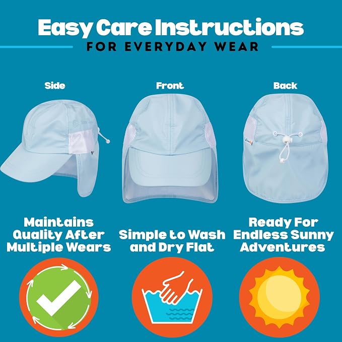 SwimZip Sun Hat with Neck Flap | UPF 50+ Protection - Image 4