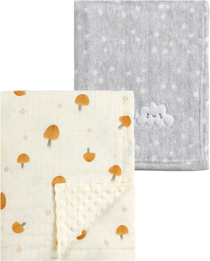 CREVENT 2Pcs 30''X40'' Cute Cozy Fluffy Warm Baby Blankets by CREVENT